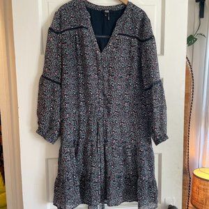 PIAGE long sleeve silk dress
